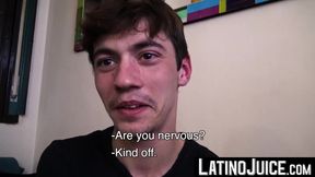 LatinoJuice.com - Beautiful boy Esteban gobbles my uncut cock and eats my sticky load