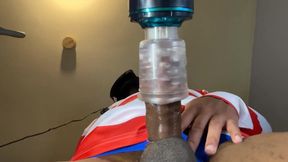Automasturbator Drains Masked BBC Beast Gushing Loud Cumshot