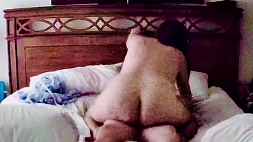 Chubby thick sexy GaPeachPawgMilf deep throats my cock and sucks balls then uses her big ass for an aggressive cowgirl ride till she has an intense screaming orgasm and takes a deep creampie