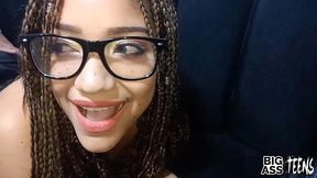 big ass busty college stepsister has never seen 3 cumshots before