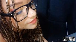 big ass busty college stepsister has never seen 3 cumshots before