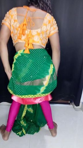 Unforgettable moment from &quot;Indian sissy wearing sexy saree and satin petticoat&quot;