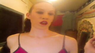 Watch this kinky mature babe in lingerie smoke while playing with her ass on webcam