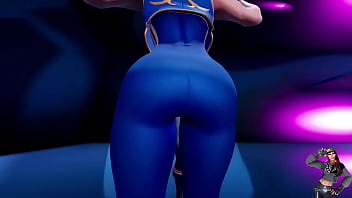 Chun li and Cammy doing the moongazer emote