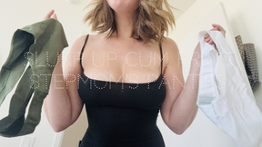 Slurp up cum from step-moms panties