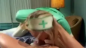 Nurse in latex thigh highs fucking in the hospital