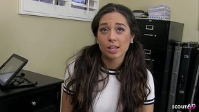 Sweet small Tits Step-Daughter 18 caught watching Porn and masturbate and seduce to Taboo Fuck