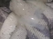 Aftermath of my nut just wiped it up out the sink with sock cumshot