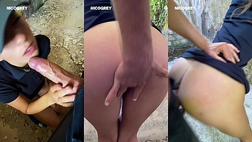 TALL BRUNETTE TEEN GOES WILD - Sloppy Deepthroat Turns Rough in Risky POV Ride