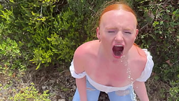 Drinking pee and wetting jeans twice
