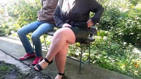 Curvy milf in leather skirt seduces with a juicy creampie