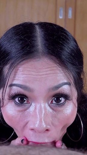 Goofy Wide Rolling Eyes Deepthroat POV