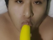 young gay devours a rubber penis