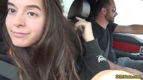 Abbie Maley's Outdoor Adventure: A Petite Brunette's Playful Encounter with James Deen