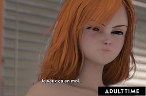 HENTAI SEX SCHOOL - Stacked Redhead Rides Futanari Boss's Huge Dick At The Office - FRENCH SUBTITLES