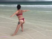 You Saucy Beach! Curvy Milf Enjoys the Bahamas! (our 100th OF video)