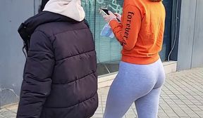 sexy young lady in leggings likes to be watched