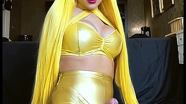 Chubby hijab luxurious shemale teases her feminine body and cums hard (AI Generated)