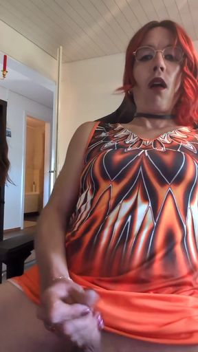 Sissy Jerking off and Eating Her Cum