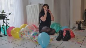 Ballon blow and pop with shoes