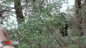 petite tribal babe bianka blacka banging white cock in the woods