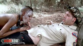 petite tribal babe bianka blacka banging white cock in the woods