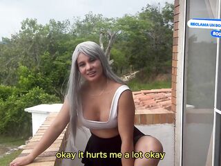 My stepmother gives me a massage and gets slutty - English subtitles