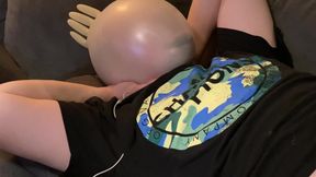 My fourth breathplay - Double latexglove mask breathing