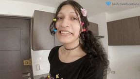 Sugar ended with femboy deepthroat and footjab POV