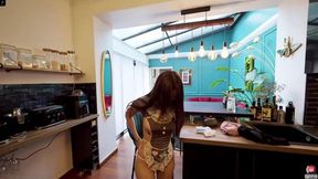 Lucky guy gets fucked by sexy skinny Japanese maid