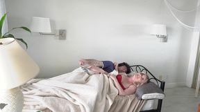 stepmom shares a single hotel room bed with stepson