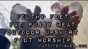 Filthy Feet Fat Pussy Meat Outdoor Upskirt Foot Show CUSTOM