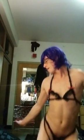 Foxy Femboy Teases and Dances