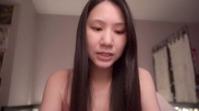 Asian wife begs cuckold husband to watch her solo