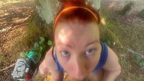 A New Forest Walk Ending With A Stranger'_s Cum Dripping Down My Chin