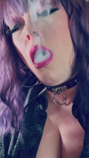 Cute Goth Tina Snua Smoking A Cork 100 Cigarette With Lots Of Dangles - Smoker BBW   Clip 1