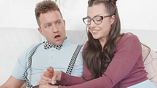 Big Cock Brazzers - Glass Wearing Hotties Izzy Lush & Spencer Bradley Have Their Way To Reach Van's Dick, Pussy Licking Video