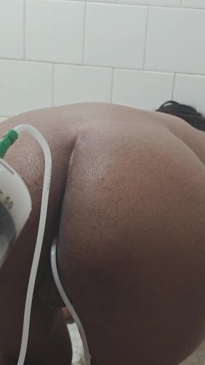 Milk Enema Play: Deep Fill and Messy Release