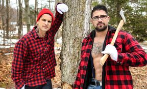 Lumberjack hotties get off with hard banging