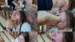 PERVERSE WITH THE CHOCKING FEET - GODDESS LETICIA MILLER & SLAVE MANU (PREPPY GIRL) EXCLUSIVE LM VIDEOS APRIL 2026 - CLIP 5