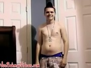 Shapely tugging hairy cock and cumshot