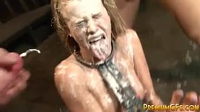 Raunchy Teen Aiden Aspen Receives Extreme Facial & Beyond in Intense Gangbang Session