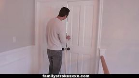 Stepbro sneaks a creampie into tiny Harmony's face