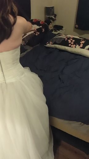Won't someone cum inside my massive wedding gown with me?   Clip 3
