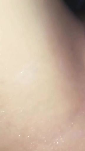 Closeup riding with lot of lube in the bathroom. Passionate moanings and cum   Clip 1