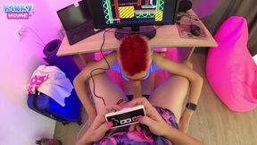 Friendly hot blowjob with cumshot - POV homemade suck!
