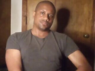 Black dude strokes and eats cum
