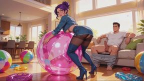 Inflatables Stories #22: Denim Domme and the Beach Ball Confession