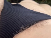 Topless Hairy Milf at the Beach 🏝️ Body Tour DJ Randomshuffle 🥥 Bush Peeking out of Swimsuit