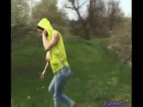 Babe with huge natural breasts